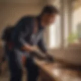 Expert pest control technician examining a property for termite activity