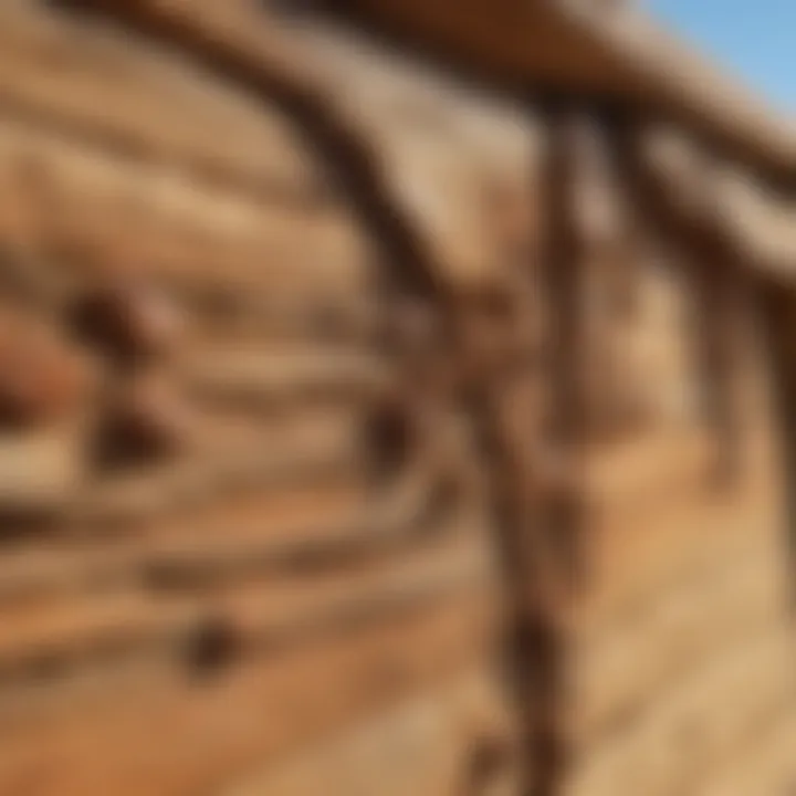 Close-up view of termite damage on wooden structure