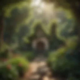 A serene garden showcasing natural pest control methods